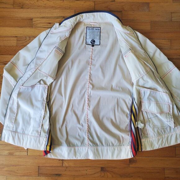 Colin's Sport Vintage Full Zip Windbreaker Mock Neck Mesh Side Stripes Retro - Picture 5 of 16